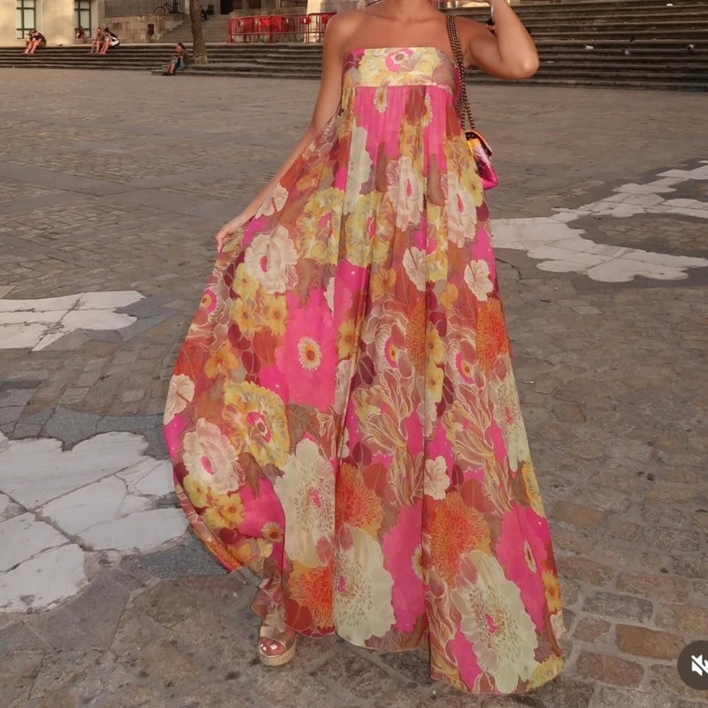ZARA ZW COLLECTION FLORAL PRINT DRESS